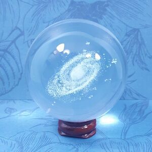 2.36" 60mm Laser Engraved Galaxy Milky Way Crystal Ball Glass Sphere